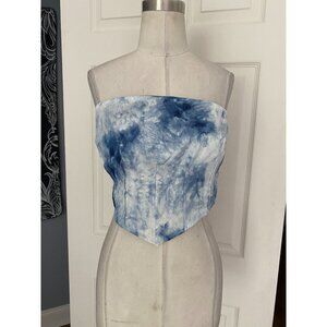 NWT Cotton candy LA blue tie dye bandana top MED